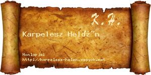 Karpelesz Helén névjegykártya