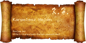Karpelesz Helén névjegykártya